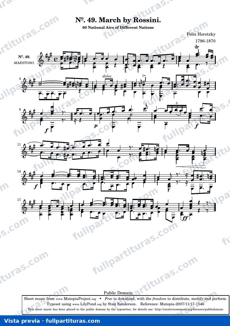 F. Horetzky - Nº. 49. March by Rossini — preview