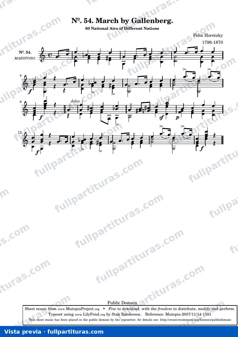 Franz Horetzky - March by Gallenberg — preview
