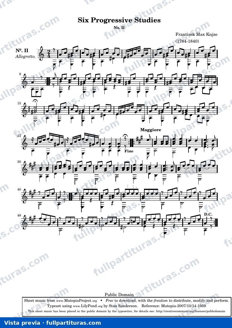 Franz Kuhnel - Six Progressive Studies No. II — vista previa