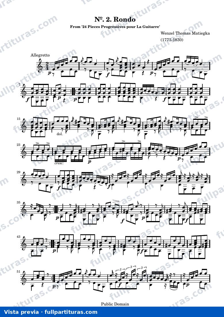 Wenzel Thomas Matiegka - Rondo No. 2 — preview