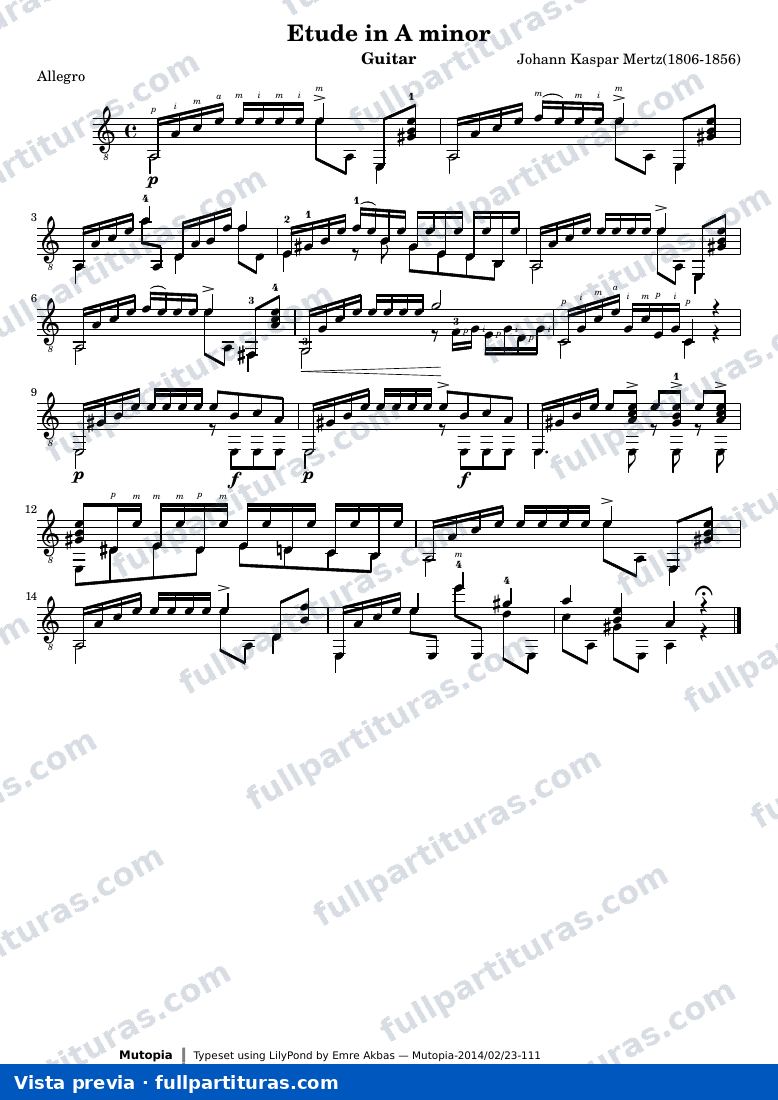 Johann Kaspar Mertz - Etude in A Minor — preview