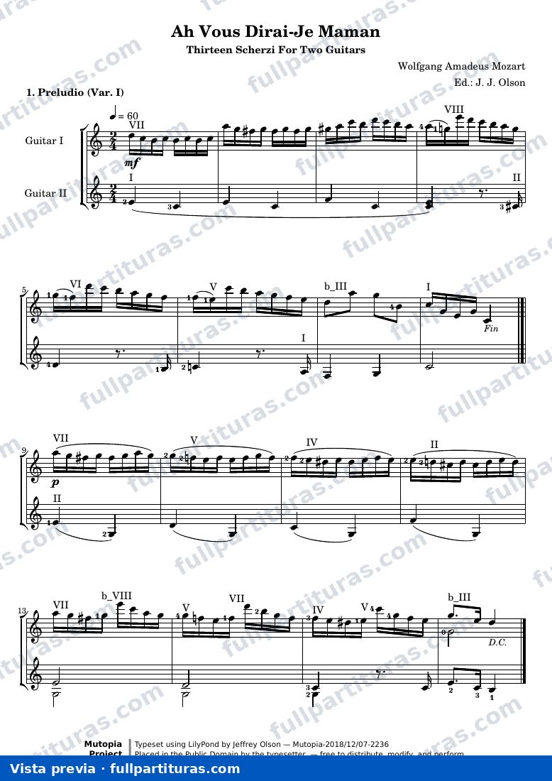 Wolfgang Amadeus Mozart - Ah Vous Dirai-Je Maman — preview