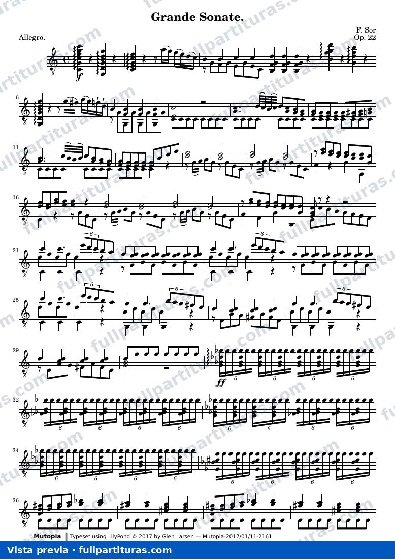 Fernando Sor - Grande Sonate Op. 22 — preview
