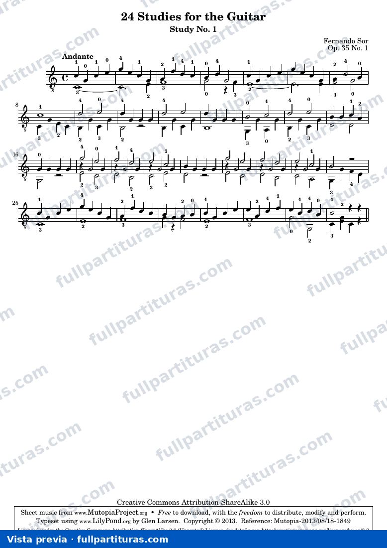 Fernando Sor - Op. 35, Study No. 1 — preview