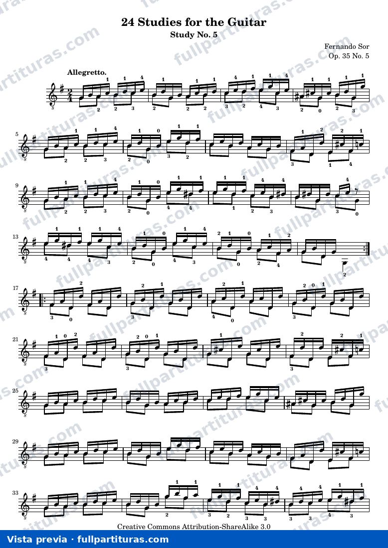 Fernando Sor - Estudio Op. 35 No. 5 — preview