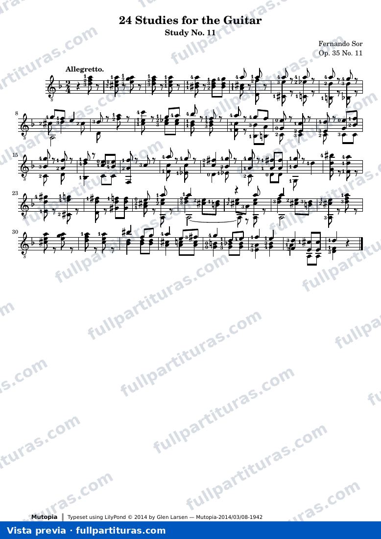 Fernando Sor - Op. 35, Study No. 11 — preview