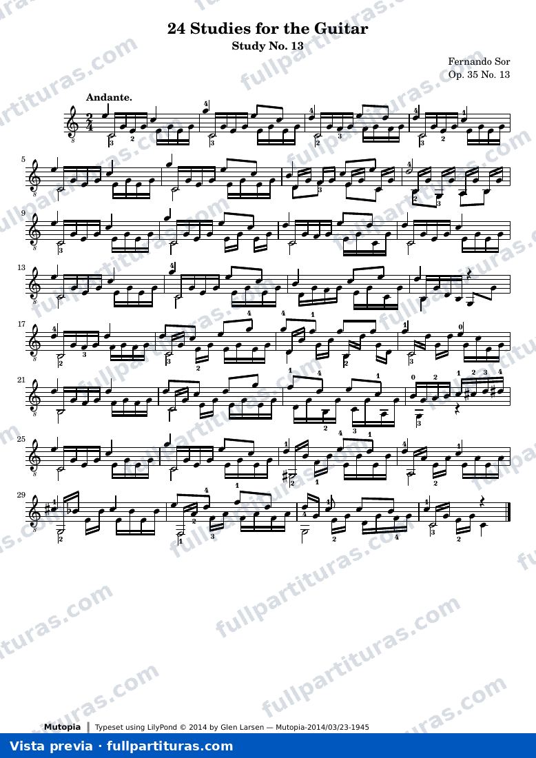 Fernando Sor - Op. 35, Study No. 13 — preview