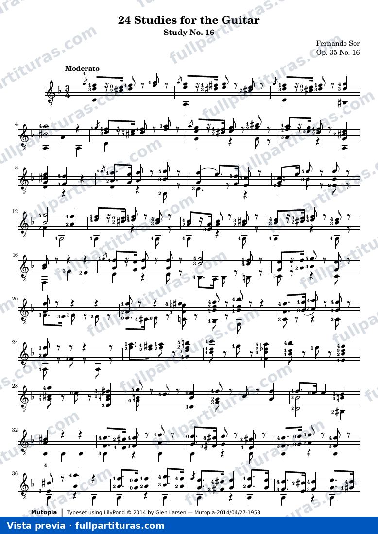 Fernando Sor - Estudio Op. 35 No. 16 — vista previa