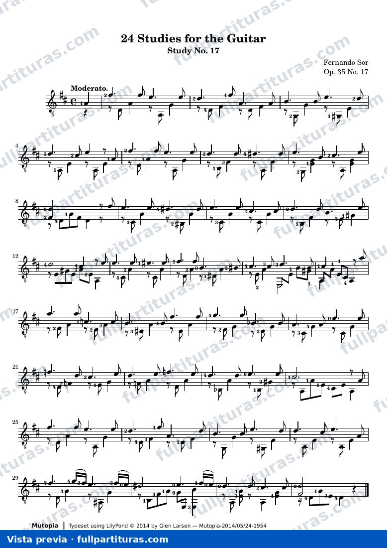 Fernando Sor - Op. 35, Study No. 17 — preview