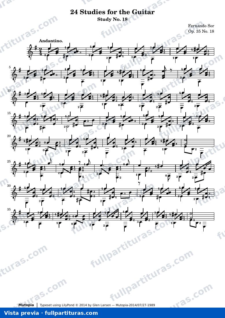 Fernando Sor - Op. 35, Study No. 18 — preview