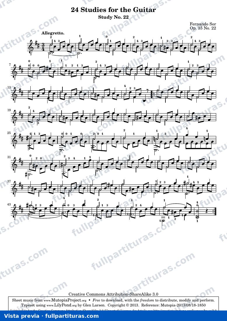 Fernando Sor - Op. 35, Estudio No. 22 — preview