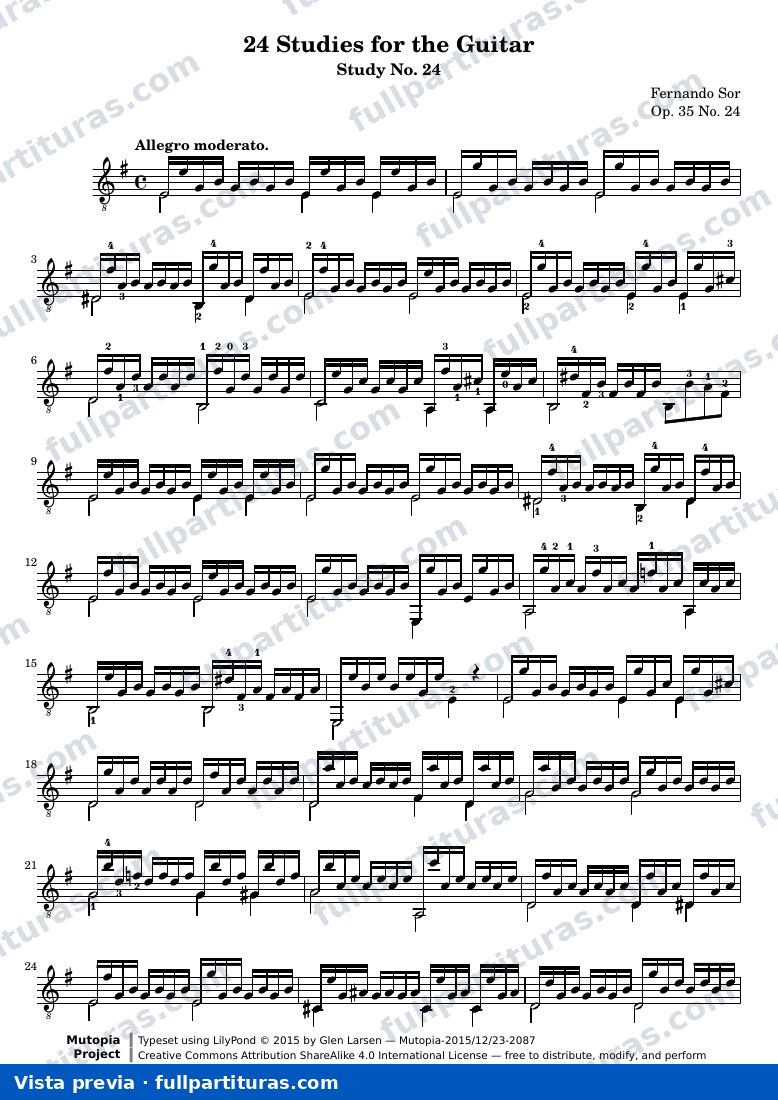 Fernando Sor - Op. 35, Study No. 24 — preview