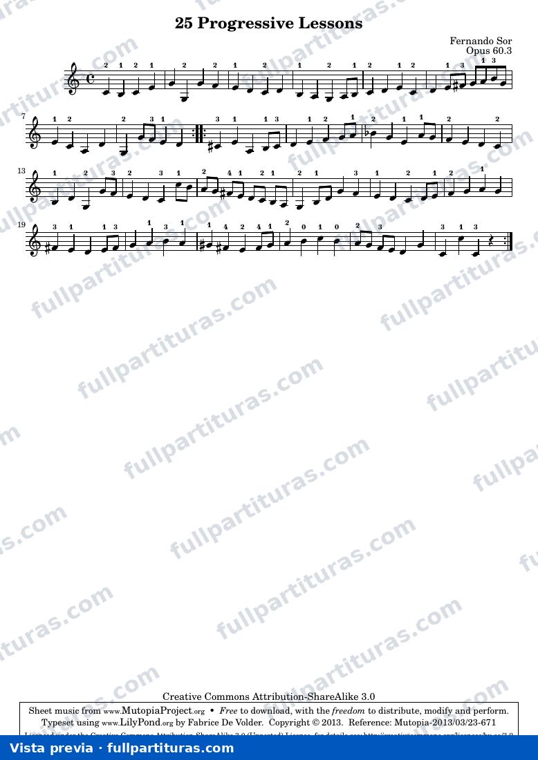 Fernando Sor - 25 Lecciones Progresivas No. 3 — preview
