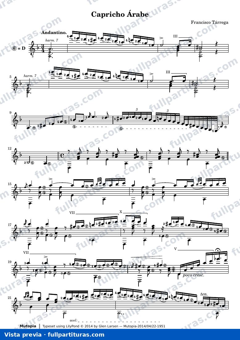 Francisco Tárrega - Capricho Árabe — preview