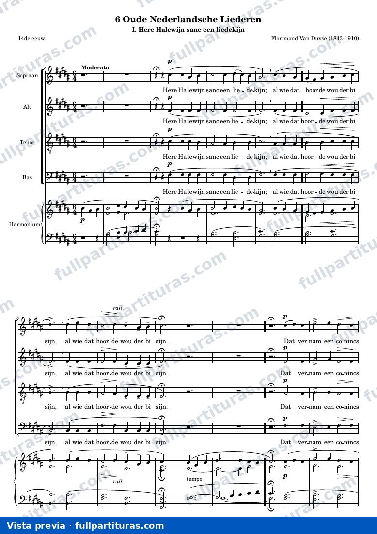 Franciszek Van Duyse - Here Halewijn sanc een liedekijn — preview