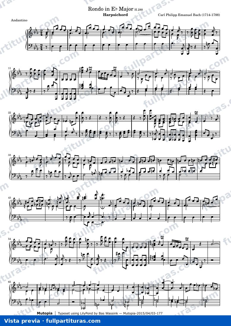 Carl Philipp Emanuel Bach - Rondo in E-flat Major — vista previa