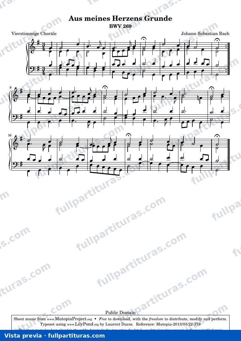 Johann Sebastian Bach - Aus meines Herzens Grunde — preview