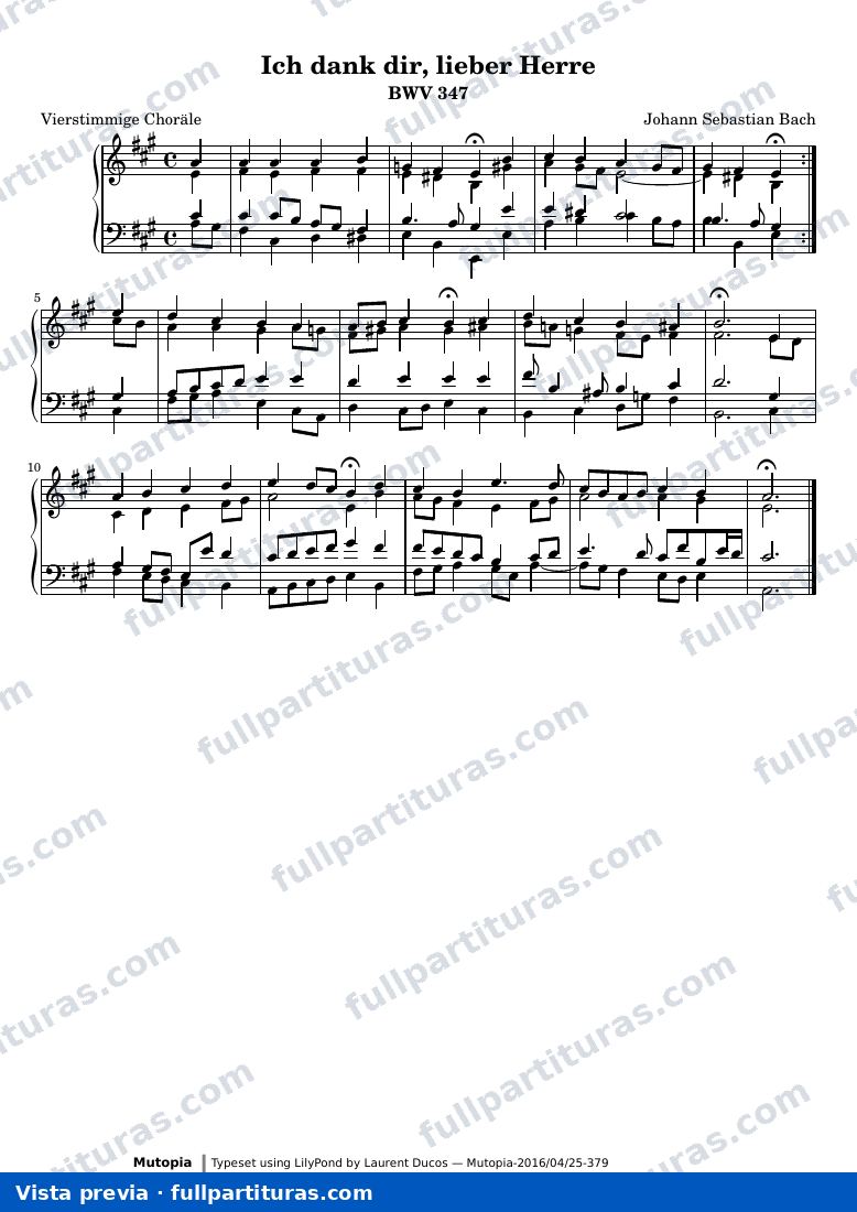 Johann Sebastian Bach - Ich dank dir, lieber Herre — preview