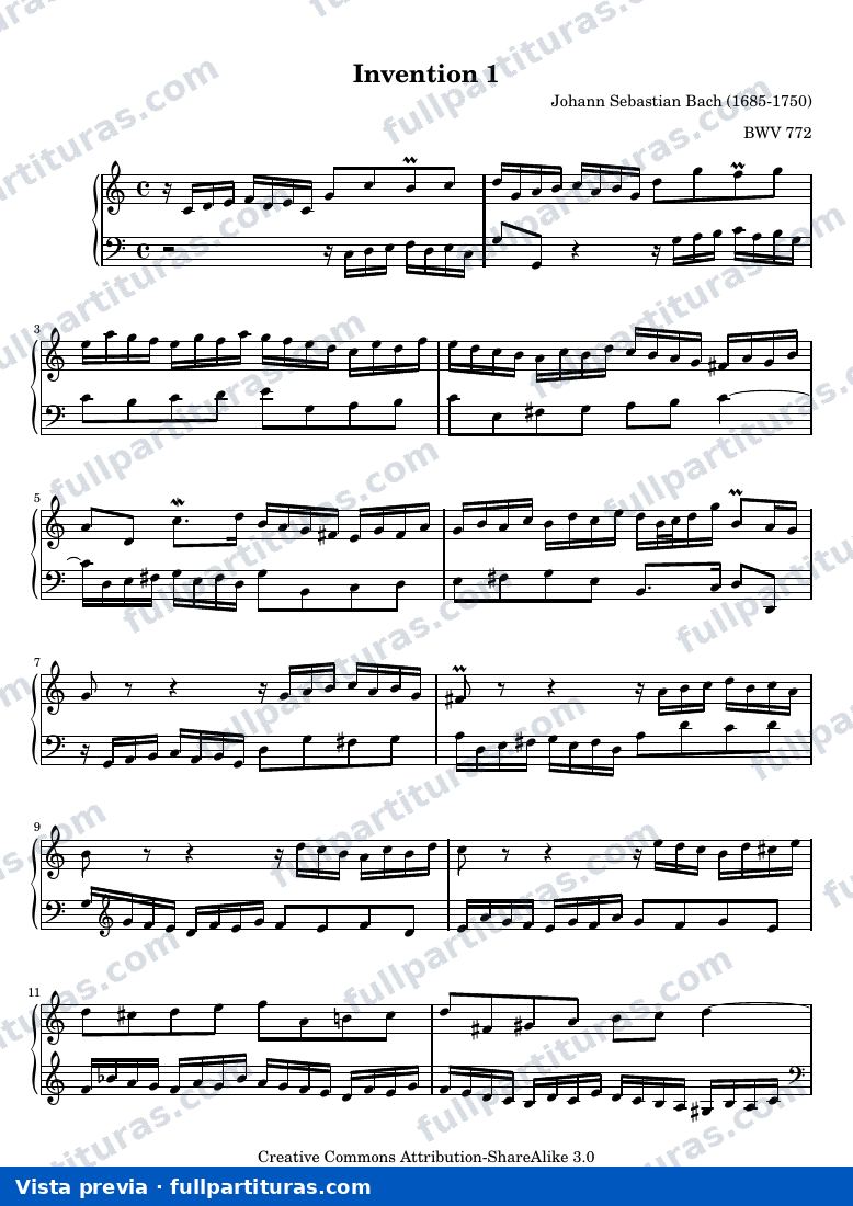 Johann Sebastian Bach - Invention 1 — preview