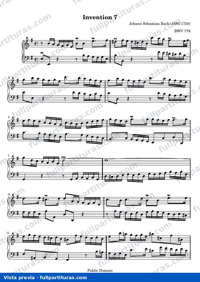 Johann Sebastian Bach - Invention 7 — Vorschau