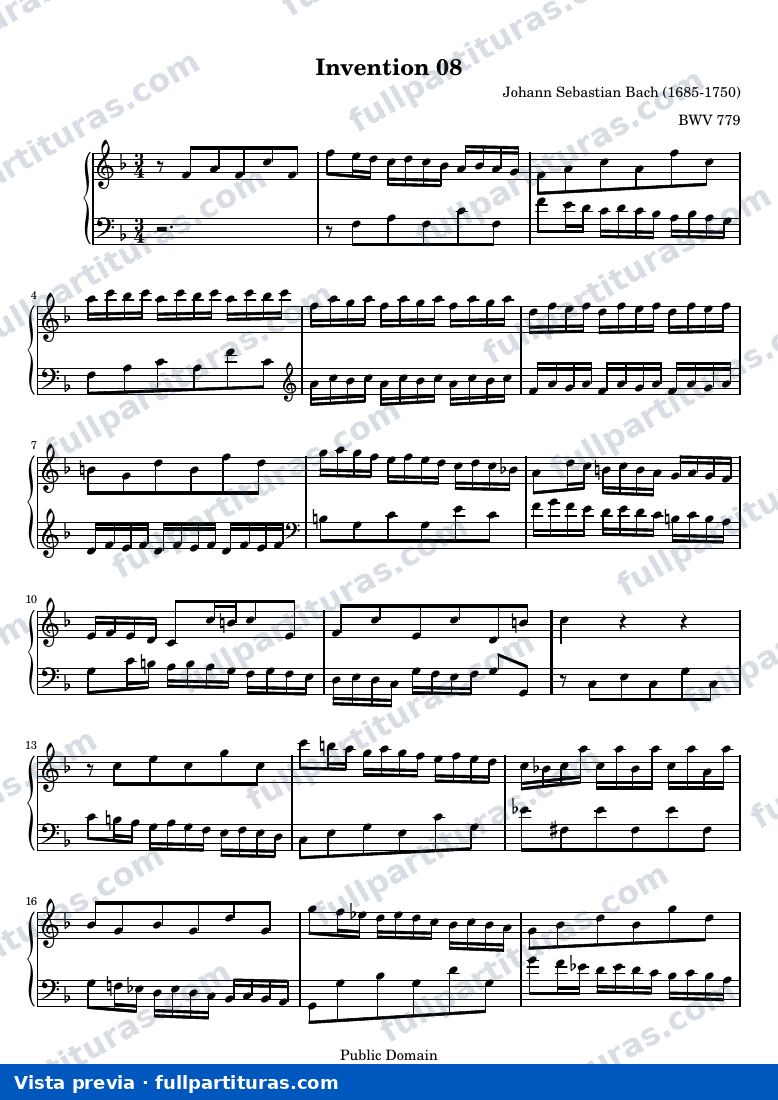 Johann Sebastian Bach - Invention 8 — Vorschau