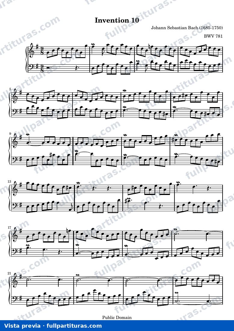 Johann Sebastian Bach - Invention 10 — Vorschau