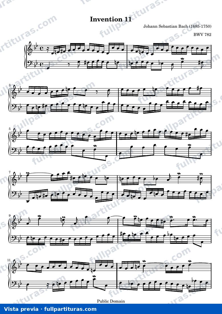 Johann Sebastian Bach - Invention 11 in G minor, BWV 782 — Vorschau
