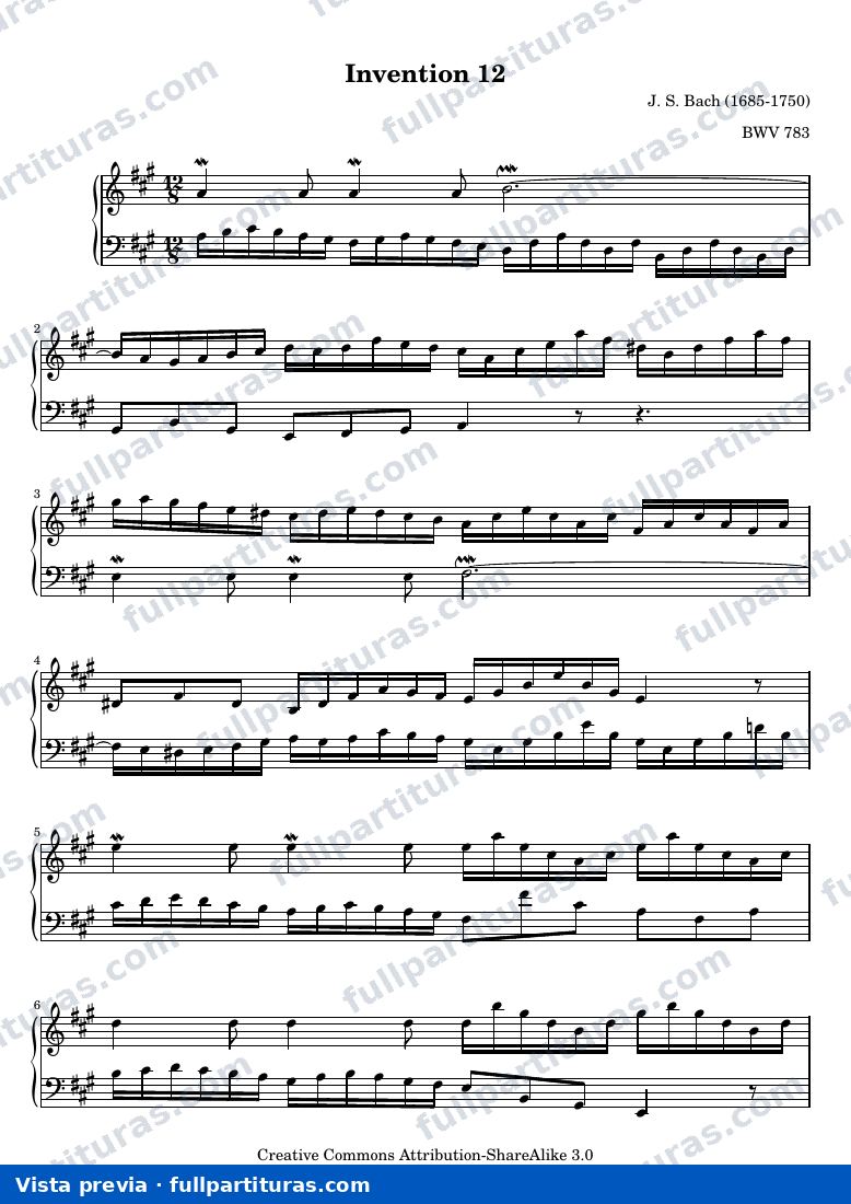 Johann Sebastian Bach - Invention 12 — Vorschau