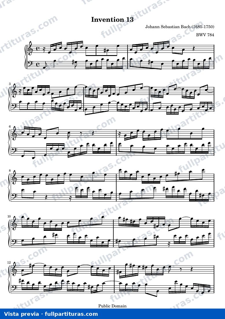 Johann Sebastian Bach - Invention 13 — Vorschau