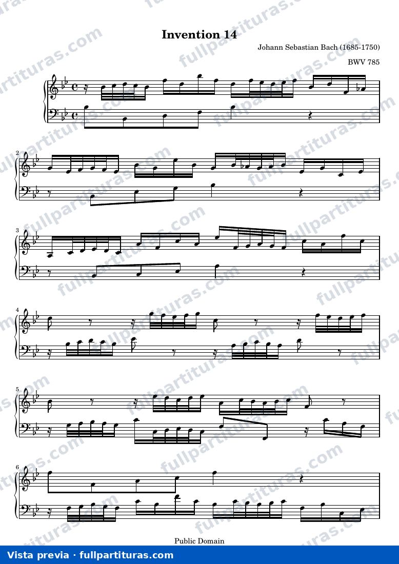 Johann Sebastian Bach - Invention No. 14 in B-flat Major, BWV 785 — Vorschau