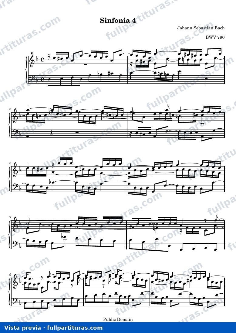 Johann Sebastian Bach - Sinfonía 4 — vista previa