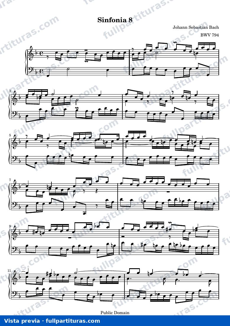 Johann Sebastian Bach - Sinfonía 8 — preview