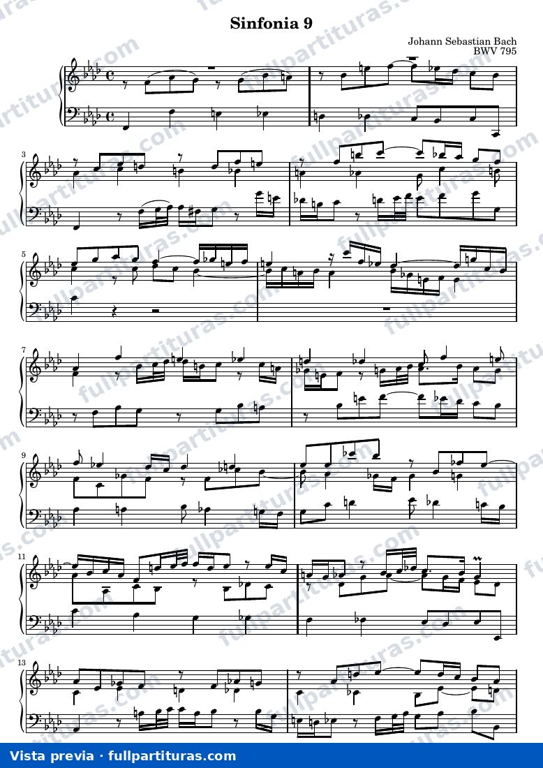 Johann Sebastian Bach - Sinfonía No. 9 — preview