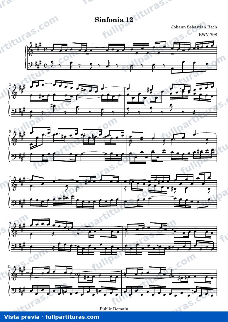 Johann Sebastian Bach - Sinfonía 12 — preview