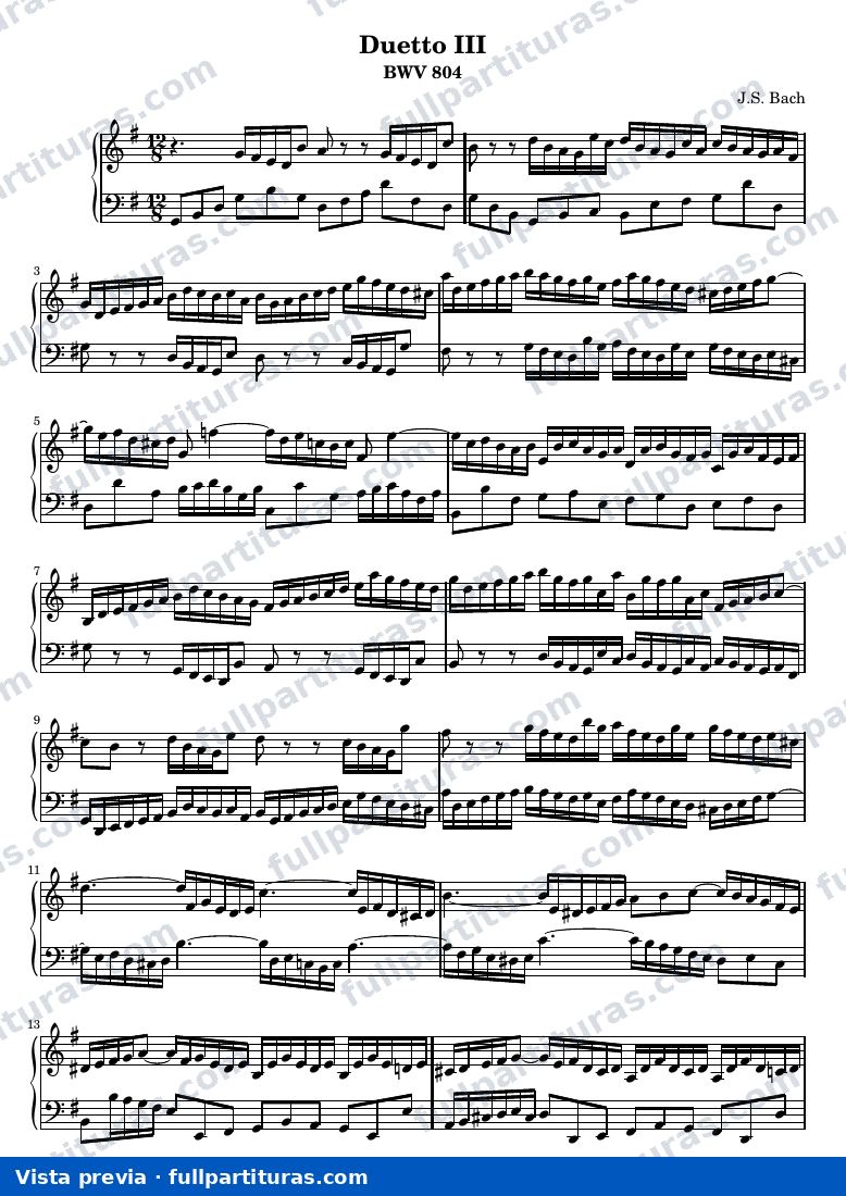 Johann Sebastian Bach - Duetto III — preview