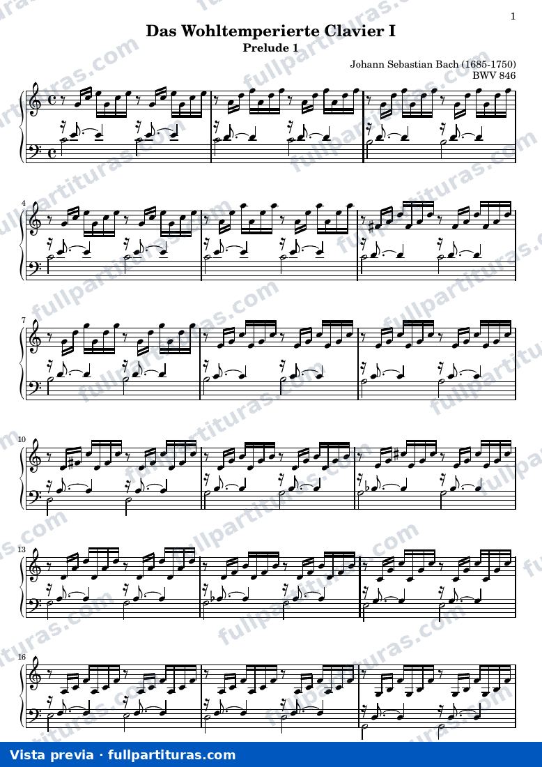 Johann Sebastian Bach - Das Wohltemperierte Clavier I, Praeludium I — preview