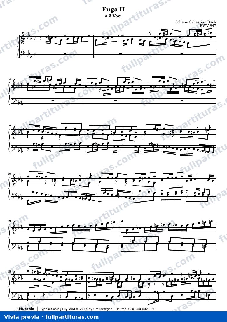 Johann Sebastian Bach - Das Wohltemperierte Clavier I, Fuga II — preview
