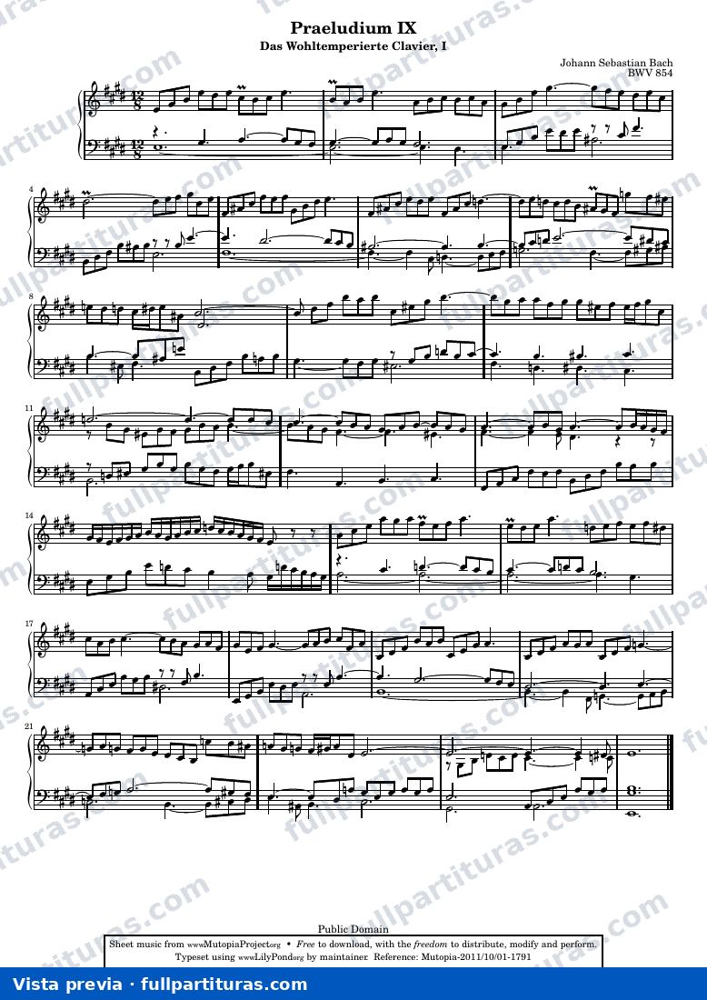 Johann Sebastian Bach - Praeludium IX — preview