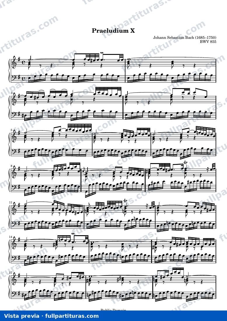 Johann Sebastian Bach - Das Wohltemperierte Clavier I, Praeludium X — preview