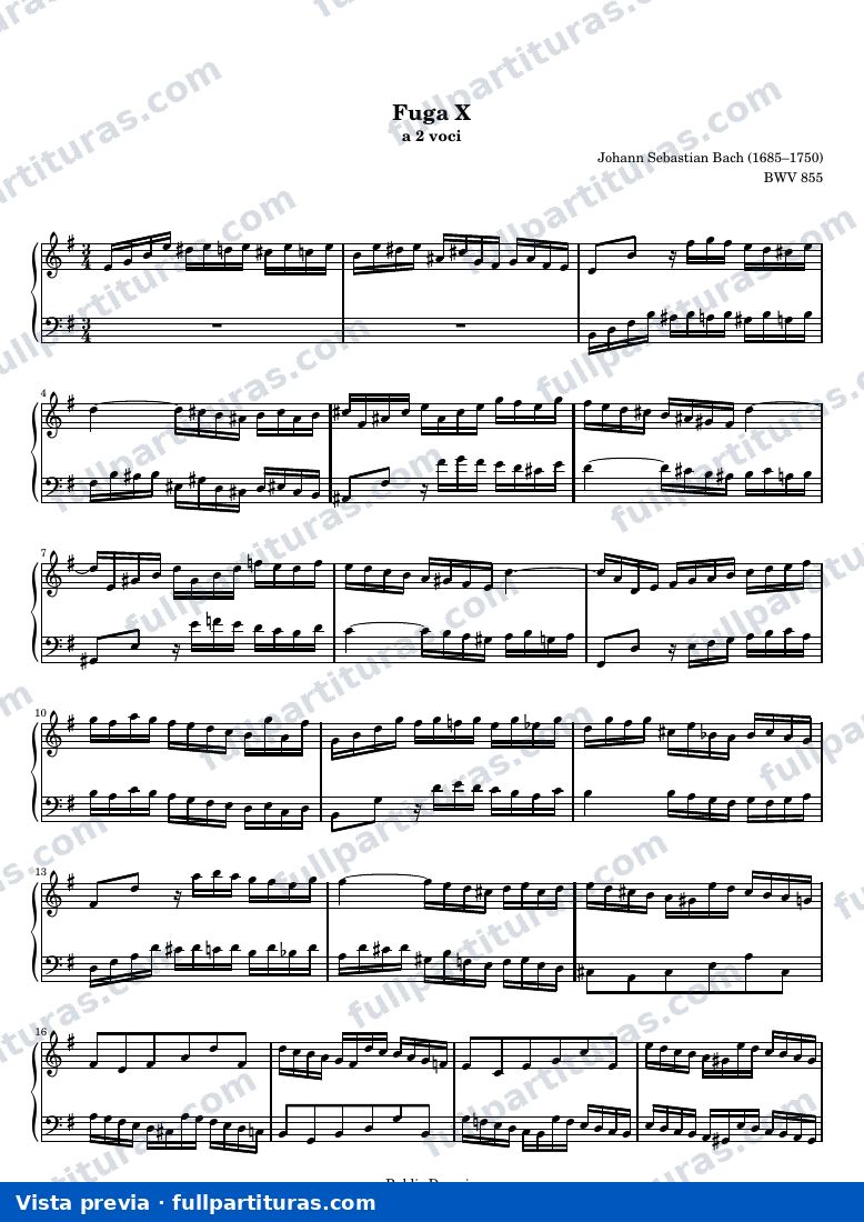 Johann Sebastian Bach - Das Wohltemperierte Clavier I, Fuga X — preview