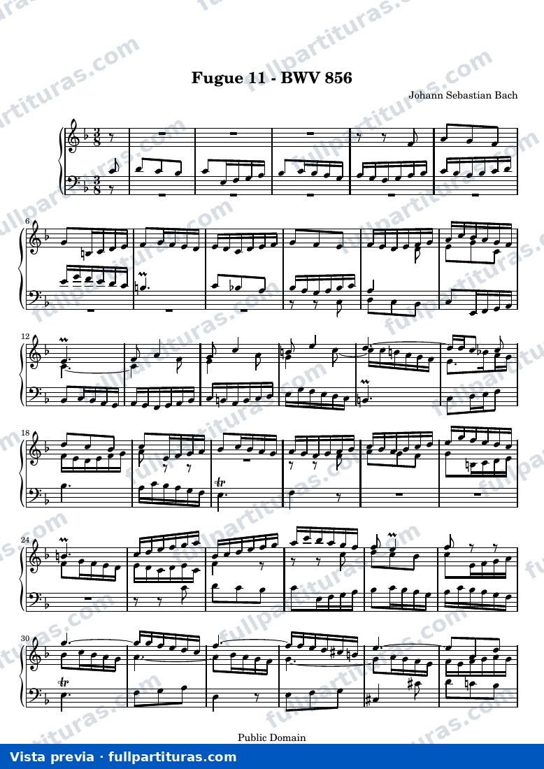 Johann Sebastian Bach - Das Wohltemperierte Clavier I, Fuga XI — preview