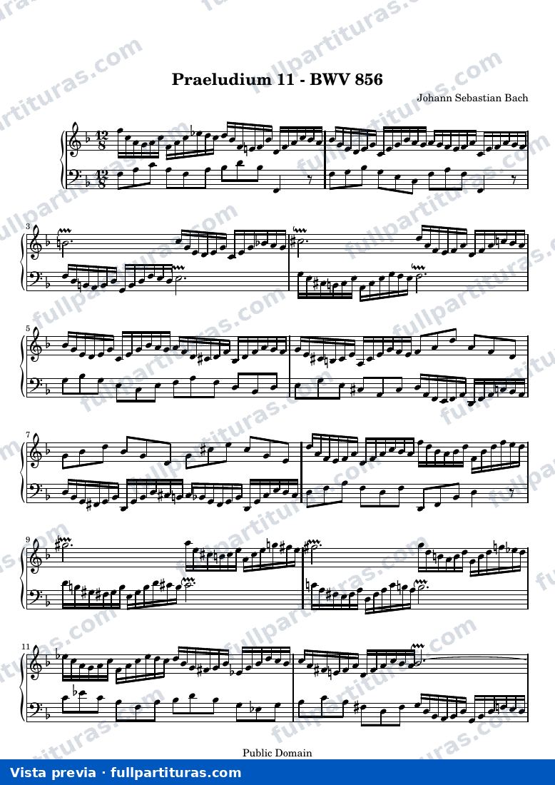 Johann Sebastian Bach - Das Wohltemperierte Clavier I, Praeludium XI — preview