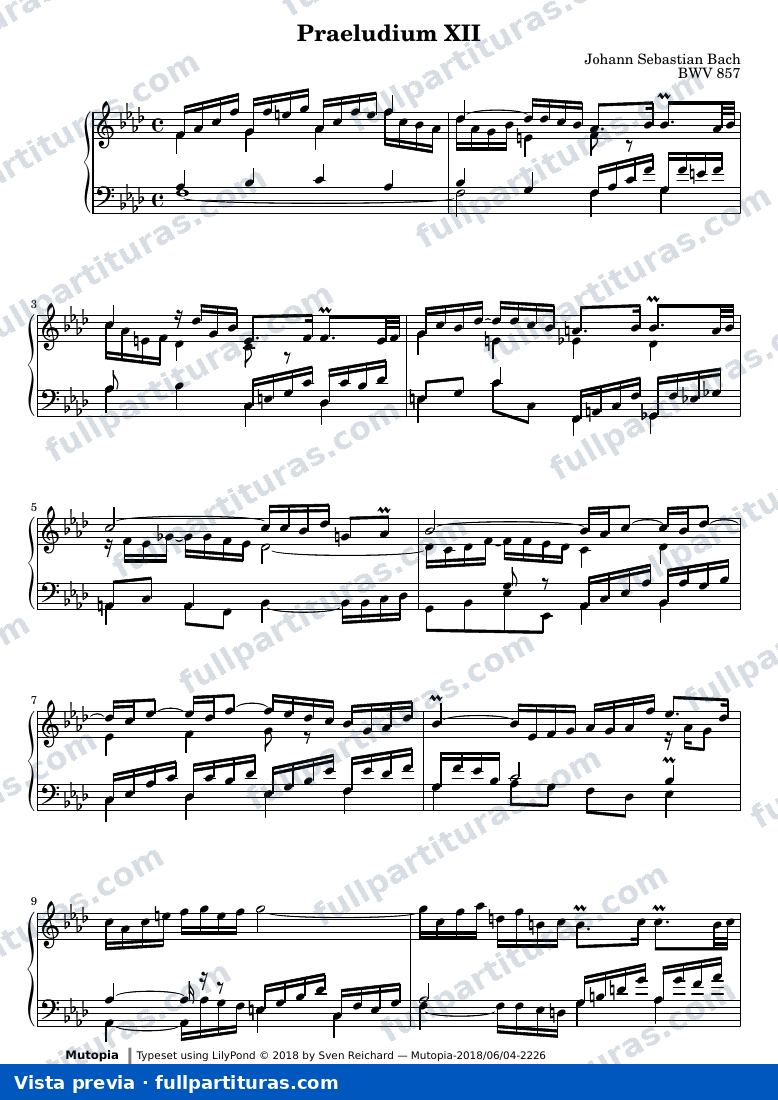 Johann Sebastian Bach - Das Wohltemperierte Clavier I, Praeludium XII — preview