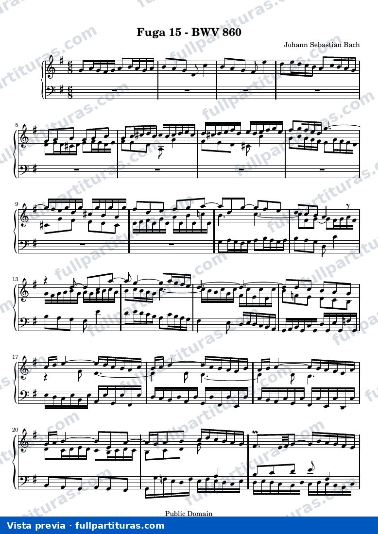 Johann Sebastian Bach - Das Wohltemperierte Clavier I, Fuga XV — preview