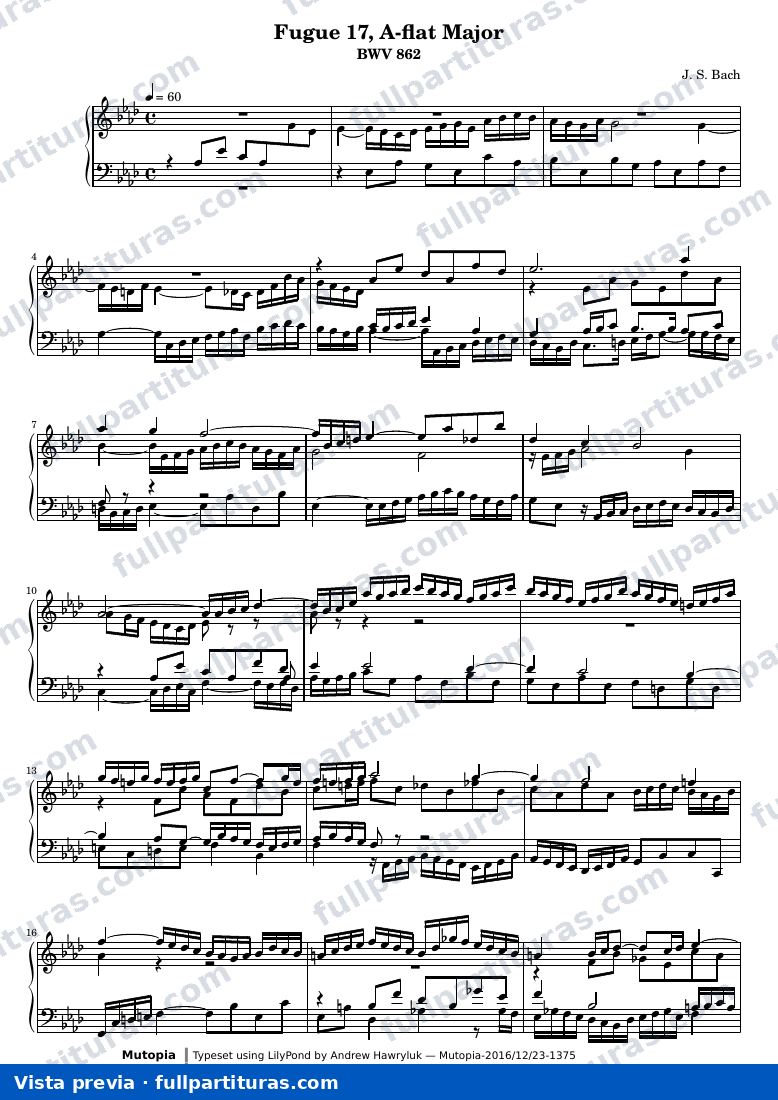Johann Sebastian Bach - Das Wohltemperierte Clavier I, Fuga XVII — preview