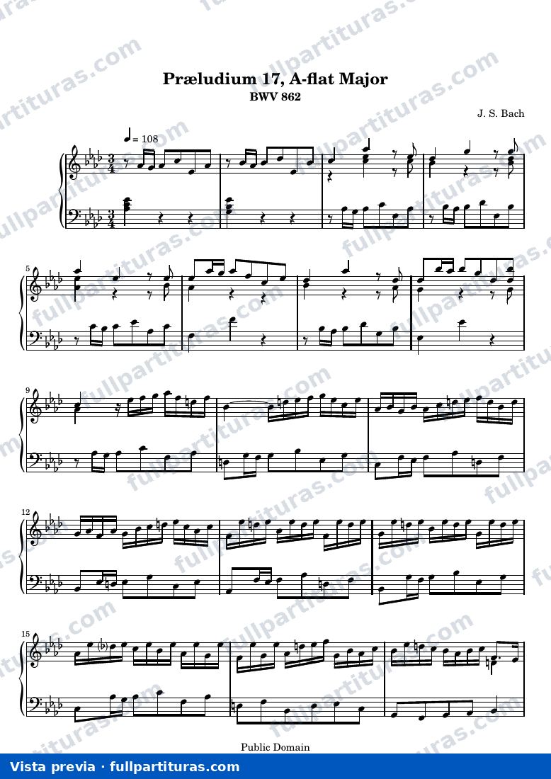 Johann Sebastian Bach - Das Wohltemperierte Clavier I, Praeludium XVII — preview