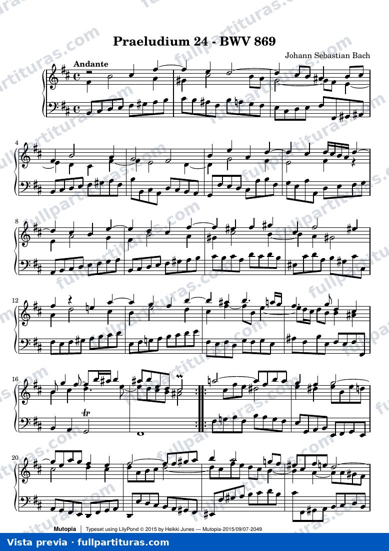 Johann Sebastian Bach - Das Wohltemperierte Clavier I, Praeludium 24 — preview