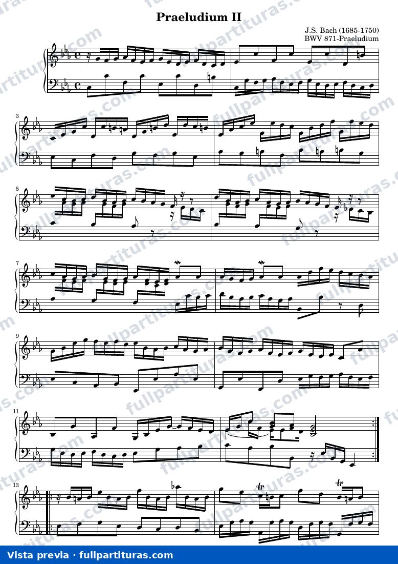 Johann Sebastian Bach - Das Wohltemperierte Clavier II, Praeludium II — preview
