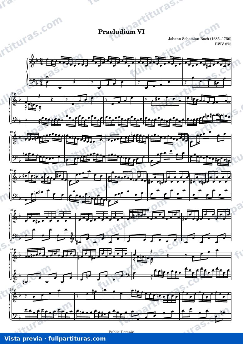 Johann Sebastian Bach - Das Wohltemperierte Clavier II, Praeludium VI — preview