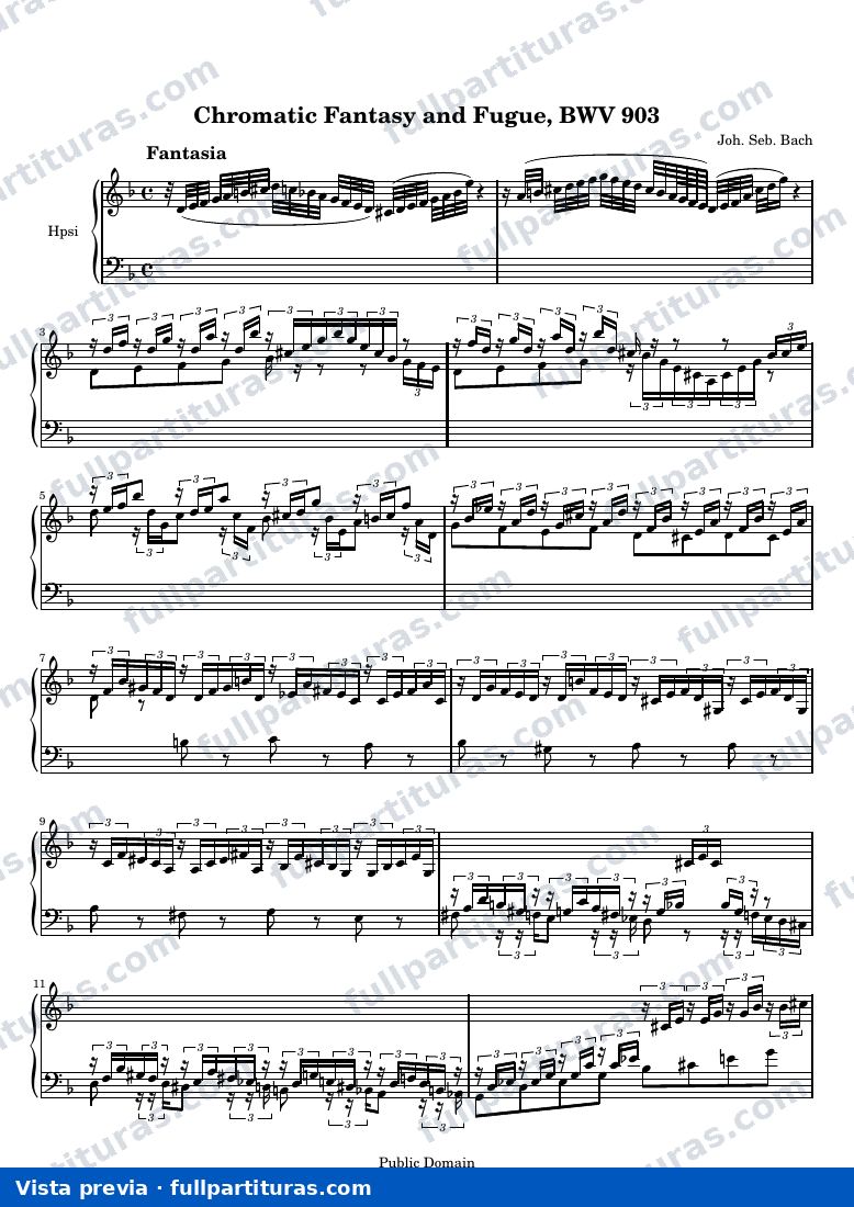 Johann Sebastian Bach - Chromatic Fantasy and Fugue, BWV 903 (Fantasy) — preview